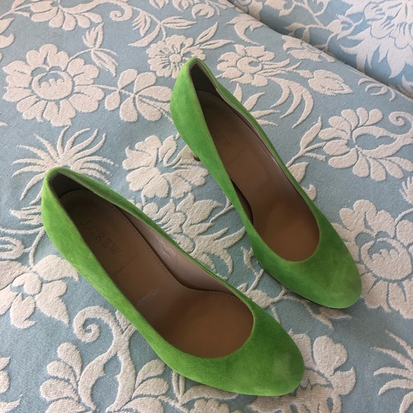 J.CREW HEELS SUEDE GREEN - Picture 2 of 9